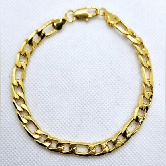 18K Gold Plated Chain Link Unisex Bracelet - Picture 3 of 6